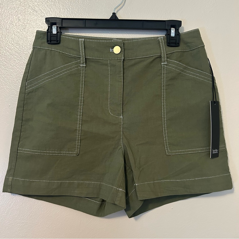 NWT Nicole Miller Olive Cargo Shorts